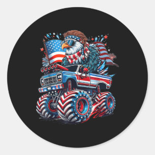 4. Juli USA Amerikanische Flagge Weißkopfseeadler Runder Aufkleber