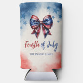 4. Juli USA Bow Patriotic Selters Dosenkühler (Vorderseite)