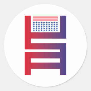 4. Juli usa/eeuu texto simplificado von Masanser Runder Aufkleber