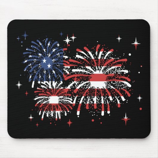 4. Juli USA Feuerwerk Mousepad (Vorne)