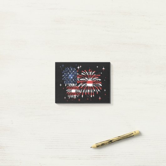 4. Juli USA Feuerwerk Post-it Klebezettel (Auf Schreibtisch)