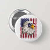 4. Juli USA Flag American Patriotic Eagle Button (Vorne & Hinten)