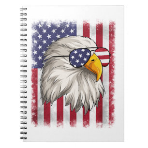 4. Juli USA Flag American Patriotic Eagle Notizblock