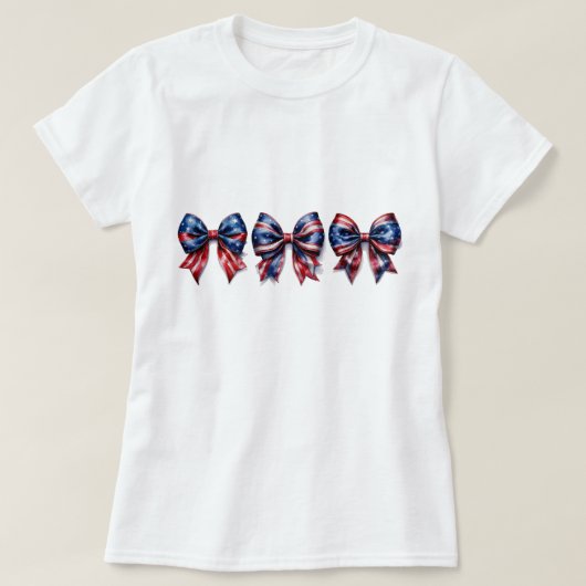 4. Juli USA Flag Bow T - Shirt (Design vorne)