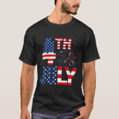 4. Juli USA Flag Party Patriotic American Inde T-Shirt (Vorderseite)