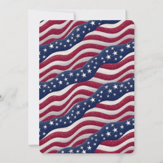 4. Juli USA Flag & Statue of Liberty Illustration Einladung (Rückseite)