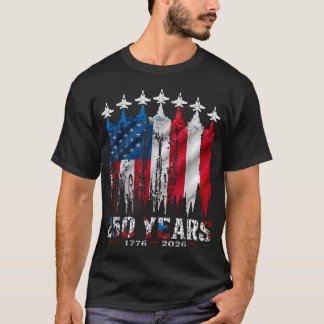 4. Juli USA-Flagge 1776-2026 250 Jahre T-Shirt