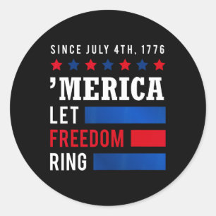 4. Juli USA Flagge Amerika Lasse Freiheitsring Runder Aufkleber