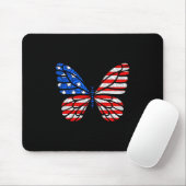 4. Juli USA Flagge Amerika Schmetterling Mousepad (Mit Mouse)