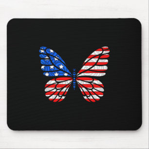 4. Juli USA Flagge Amerika Schmetterling Mousepad
