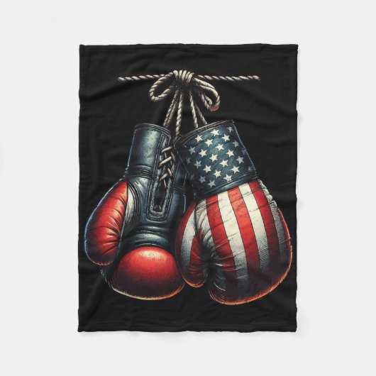 4. Juli USA-Flagge Boxhandschuhe für Boxer-Trainin Fleecedecke (Vorderseite)