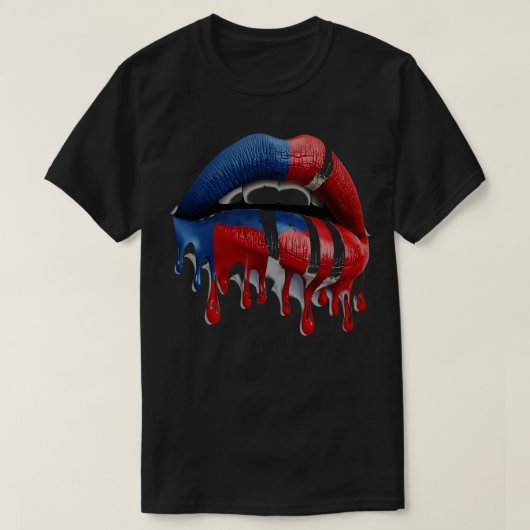 4. Juli USA Flagge Frauen Lippen, wo Lippenstift a T-Shirt (Design vorne)