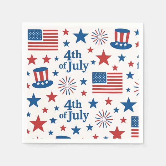 4. Juli USA Flagge Patriotisches Party Napkins Serviette (Vorderseite)