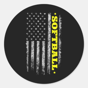 4. Juli USA-Flagge Softll Unabhängigkeitstag Tee W Runder Aufkleber
