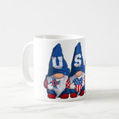 4. Juli USA Gnomes T - Shirt Kaffeetasse (Vorderseite Links)