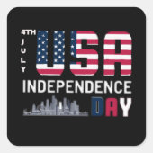 4. Juli - USA Independence Day Design Quadratischer Aufkleber (Vorderseite)
