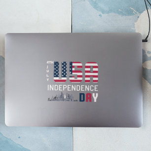 4. Juli - USA Independence Day Design Quadratischer Aufkleber