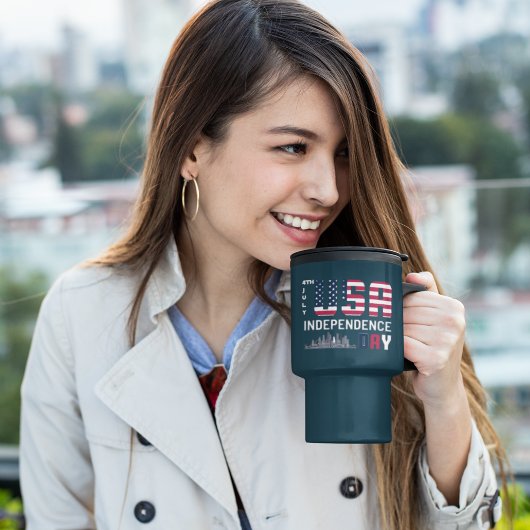 4. Juli - USA Independence Day Design Reisebecher