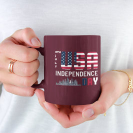 4. Juli - USA Independence Day Design Zweifarbige Tasse