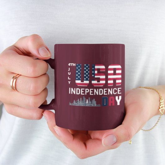 4. Juli - USA Independence Day Design Zweifarbige Tasse