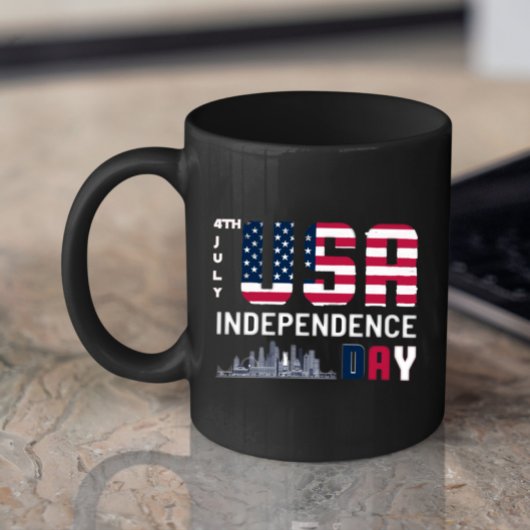 4. Juli - USA Independence Day Design Zweifarbige Tasse