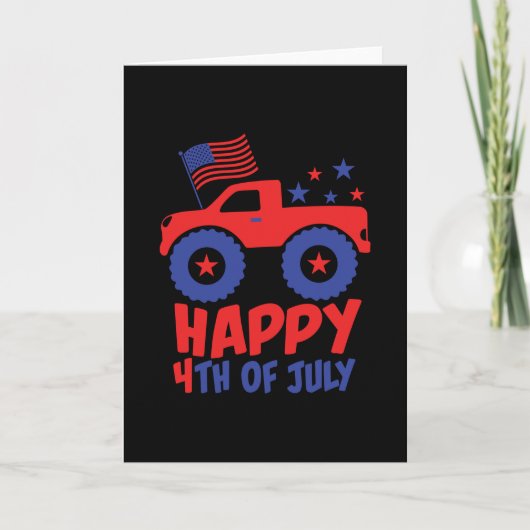4. Juli USA Kids Monster Truck Karte (Vorderseite)