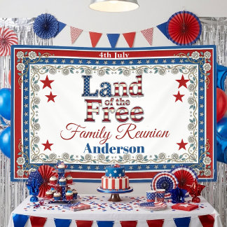4. Juli USA Land of The Free Familienzusammenkunft Banner