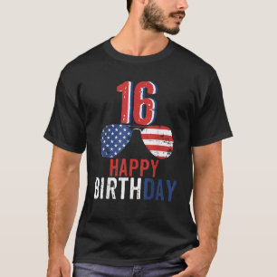 4. Juli USA Merica Happy Geburtstag 16 Jahre alt T-Shirt