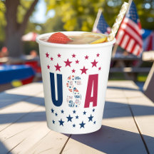 4. Juli USA Paper Cup with Stars
