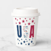 4. Juli USA Paper Cup with Stars Pappbecher (Rückseite)