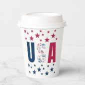 4. Juli USA Paper Cup with Stars Pappbecher (Vorderseite)