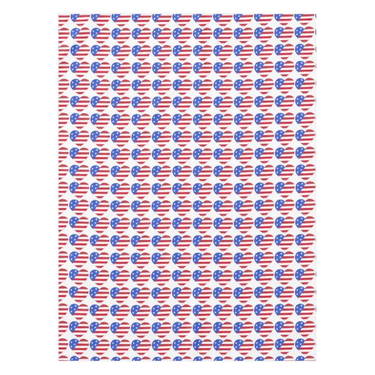 4. Juli USA Patriotic Stars Stripes Herz Print Tischdecke (Vorderseite)