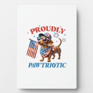 4. Juli USA Patriotischer Hund Stolz Fotoplatte