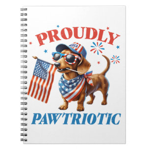 4. Juli USA Patriotischer Hund Stolz Notizblock