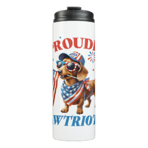 4. Juli USA Patriotischer Hund Stolz Thermosbecher