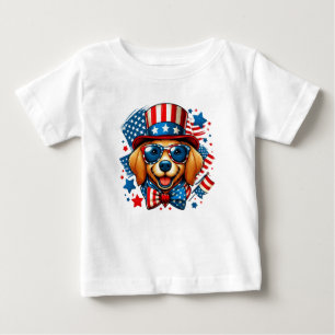 4. Juli USA Patriotischer Hund Unabhängigkeitstag Baby T-shirt