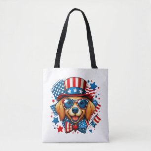 4. Juli USA Patriotischer Hund Unabhängigkeitstag Tasche