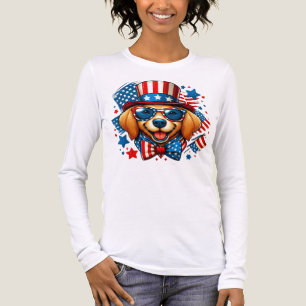 4. Juli USA Patriotischer Hund Unabhängigkeitstag Tri-Blend Shirt