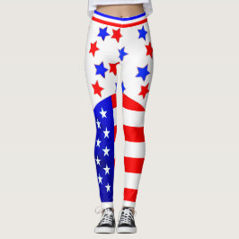 4. Juli USA Red White Blue US Flagge Leggings