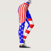 4. Juli USA Red White Blue US Flagge Leggings (Rechts)