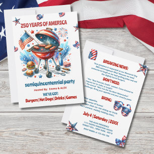 4. Juli USA-Semiquincentennial-Party Einladung