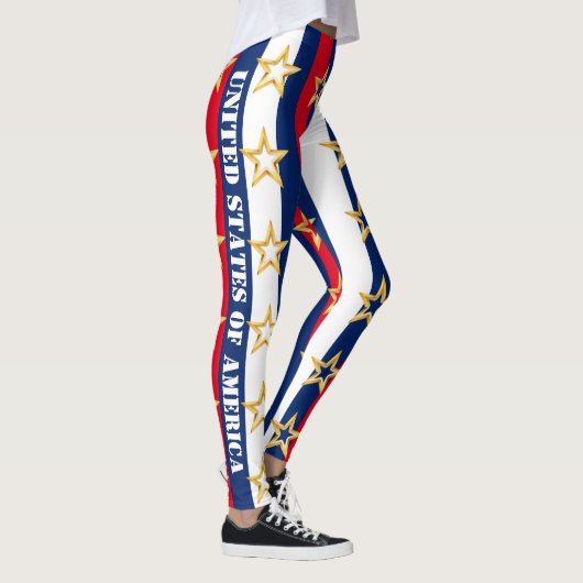 4. Juli USA Stripes Womens Leggings Pants (Rechts)