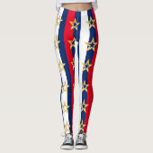 4. Juli USA Stripes Womens Leggings Pants (Vorderseite)