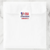 4. Juli USA T - Shirt Classic Round Sticker (Tasche)