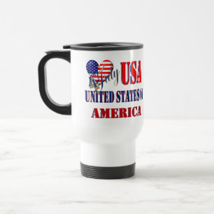 4. Juli USA T - Shirt Classic Round Sticker Coff Reisebecher