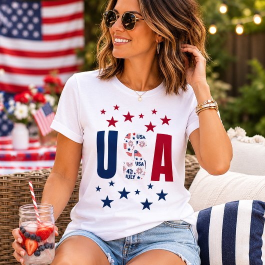 4. Juli USA T - Shirt mit Sternen