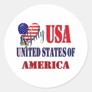 4. Juli USA T - Shirt Runder Aufkleber