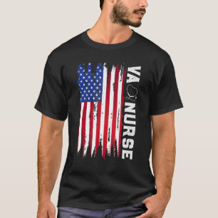 4. Juli Va Nurse American Flag Patriotic Nurse T-Shirt