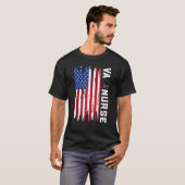4. Juli Va Nurse American Flag Patriotic Nurse T-Shirt (Vorne ganz)