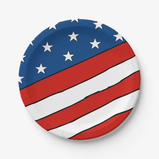 4. Juli Veranschaulichung 4. Juli Unabhängigkeit Pappteller (Vorderseite)